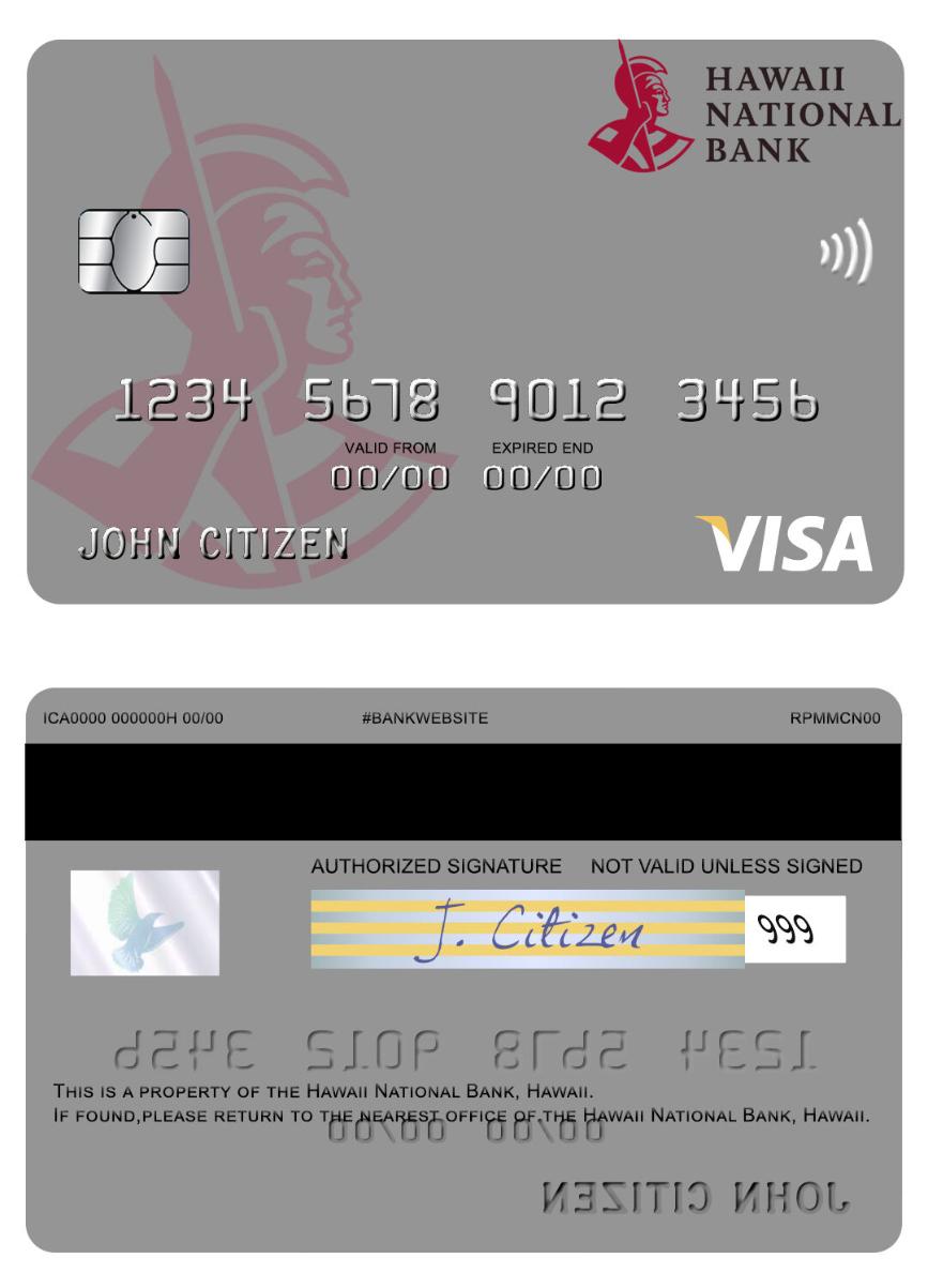 Hawaii, Hawaii National Bank visa card